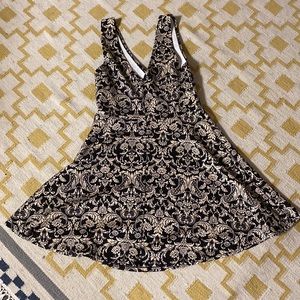 Cream & Black Pattern Dress